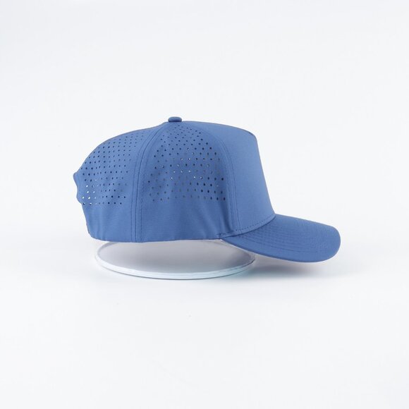 Blank 5 Panel Performance Structured Hats- 12 pack in Color Blue - Picture 3 of 5
